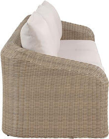 Meridian Furniture 55001Beige-S2 Seacrest Collection Modern | Contemporary Patio Modular Loveseat with Wicker, Olefin Water Resistant Fabric, Aluminum Frame, 85.25" W x 38.75" D x 33.5" H, Beige