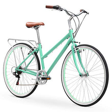 sixthreezero Explore Your Range Women's 7-Speed Hybrid Road Bike with Rear Rack, Mint Green
