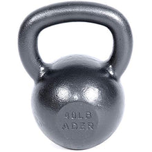 Ader Sporting Goods Ader Premier Kettlebell Set w/DVD & Free Rack Rubber Mat Grey, Black