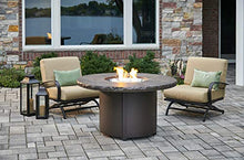 Outdoor GreatRoom Co Propane Fire Pit Table - Beacon Gas Fire Pits for Outside Patio - 48 Inch Round Concrete Firepit Fire Table with Matching Tabletop Cover, Powder-Coated Metal Base - Bronze