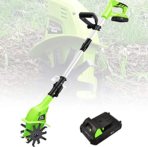 UWYTGF Garden Tiller, 4000Mah Electric Tiller Cultivator/Rotavator,Electric Cordless Hand Tiller Soil Cultivator,Gardening Tool Cultivation Machine for Allotment, Lawn, Garden