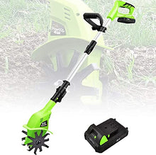 UWYTGF Garden Tiller, 4000Mah Electric Tiller Cultivator/Rotavator,Electric Cordless Hand Tiller Soil Cultivator,Gardening Tool Cultivation Machine for Allotment, Lawn, Garden