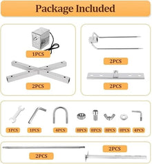 Outdoor Rotisserie Grill Kit with 360 Auto Rotation,Adjustable Height,Stainless Steel,for Whole Pig,Lamb,Goat,Camping