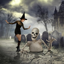 BOO BOX Halloween 48" Groundbreaking Skeleton - Scary Outdoor Halloween Decorations for Porch or Yard