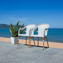 SAFAVIEH Outdoor California Patio Dining Chair Set of 2, 18" PAT7531D-SET2