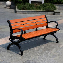 Sunyongfly Outdoor Garden Bench,Park Bench,Wooden seat,cast Iron Frame, Double Outdoor Bench, for Squares, Parks, and Residential Areas(Size:120cm)