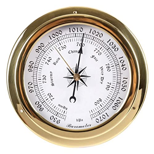 145mm Brass Case Shell Weather Station Barometer Wall Hanging Boat Using, Mounted