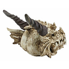 Design Toscano Stoker's Moors Dragon Skull Gothic Garden Statue, Large, 26 Inch, Polyresin, Full Color