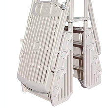 Vinyl Works GE Deluxe Adjustable A Frame Above Ground Pool Ladder w/Gate White