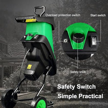 DHMYDPDZ Wood Chipper Shredder Low Noise,2400w Electric Leaf Mulcher Shredder with Collection Bag,with Two Blades,Maximum Cutting Diameter 39mm for Mulching, Composting and Yard Cleanup