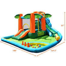 Costzon Inflatable Water Slide, Mega Water Bounce House Combo for Kids Outdoor Fun with Splash Pool, 780w Blower, Climbing Wall, Blow up Waterslides Park Inflatables for Big Kids Backyard Party Gifts