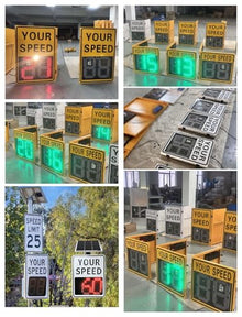 Solar Speed Outdoor Limit Sign, 20"x27"/24"x35" Speed Display Radar Traffic Sign with Accessories for Neighbour Driveway Yard or School, Visual Distance>800m(A,60 * 90cm)