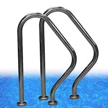 Deck-Mounted Railings, 304 Stainless Steel Swimming Pool Handrails, for Inground Pool Entry,Silver