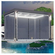 Zipper Tarps, Pergola Patio Gazebo Balcony Weatherproof White Transparent Tarp, Outdoor Tarp Curtains With Zipper Doors, Weatherproof, Balance Indoor And Outdoor Temperature ( Size : H2.8xW8m/H9.1xW26