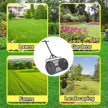 GRERON Compost Spreader, 36 Inch Heavy Duty Steel Mesh Lawn Spreader with Rolling Drum, Peat Moss Top Dressing Spreader for Compost Mulch Soil Manure Garden Lawn Care