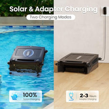 Pool Cleaner, Solar Powered Robotic Pool Skimmer with Dual Charging Option, 24 Hours Continuous Cleaning, Automatic Robotic Pool Cleaner for Pools