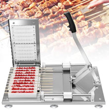 EliteBloom Stainless Steel Kebab Maker Box,Manual Mutton Kebab Machine, 10 Holes BBQ Skewer Meat Making Machine, Kebab Maker Press Moulds, for BBQ Parties, Picnics,
