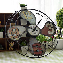 BTZHY Wall Clock,Large 16 Inches Metal Fan Shaped Outdoor Clocks for The Garden Wall Mounted Ornament Open Face Outside Clock Weatherproof Indoor Outdoor Decoration Clock
