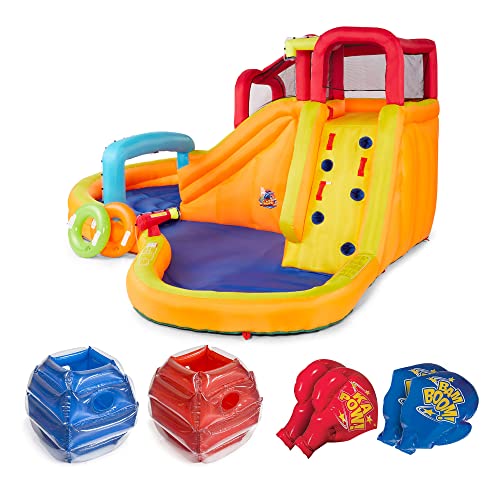BANZAI Kids Inflatable Lazy River Adventure Water Park & Battle Bop Combo Multi