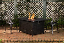 Fire Sense 61898 Longmont Aluminum Convertible Gas Fire Pit Table 55,000 BTU Multi-Functional Outdoor Firepit with Fire Bowl Lid, Nylon Cover & Clear Fire Glass - Bronze Finish - Rectangular 48"