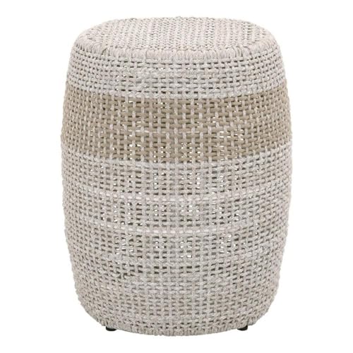 Loom 16 1/2" W Taupe and White Flat Rope Outdoor Accent Table