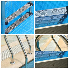 Stainless Steel Swim Ladders, 2/3-Step In-Ground Non-Slide Step for Indoor/Outdoor Pool, 250/440lbs Load Capacity,Easy Assembly (Silver 1.5mm)