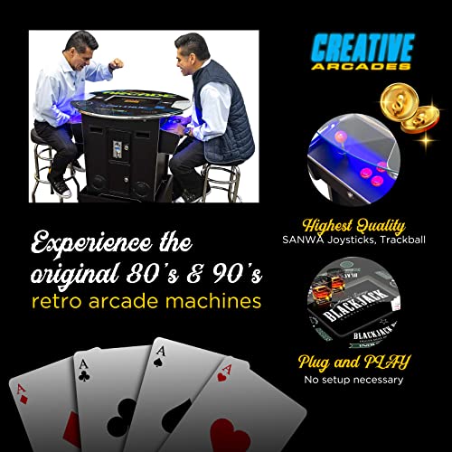 Creative Outdoor Distributor Full-Size Arcade Table 2-Player 60 Games 22" Tall Blackjack Design