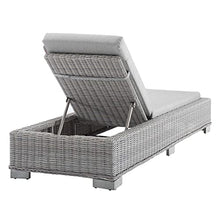 Modway Conway Sunbrella Outdoor Patio Wicker Rattan Chaise Lounge Light Gray