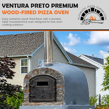 Authentic Pizza Ovens Ventura Preto Premium Wood-Fired Pizza Oven, Handmade in Portugal, Triple-Insulated Brick Oven, Rotisserie-Capable, Dutch Door, Stainless Steel Chimney, Thermometer Included