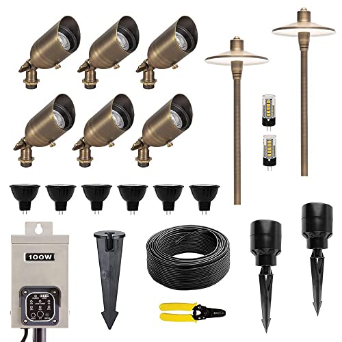 Lumen Logic 12V LED Landscape Lighting Kit (6 Spotlights, 2 Path Lights)