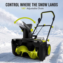40V Cordless Snow Blower, 4 Batteries and 2 Chargers Included