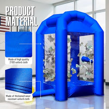 Sewinfla Inflatable Cash Cube Booth with Blower 8.2x5.2 x 5.2 ft Inflatable Money Grab Machine for Business Advertising Event Promotion(Bule)