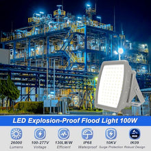 100W Explosion-Proof LED Flood Light, 5000K 13000LM, Class I Division 2