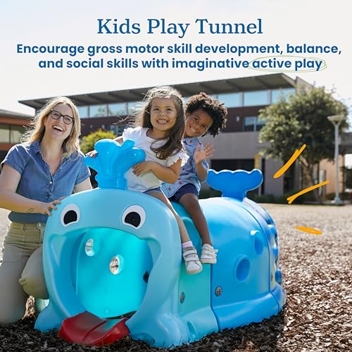ECR4Kids Willow Climb-N-Crawl Whale Play Structure Jumbo Blue