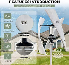 CHRISK 9000W No Noise Vertical Axis Wind Turbine, Portable Wind Power Turbine Generator Kit,Household Complete Kit with Controller,48v