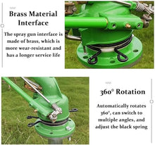 2" Farm Irrigation Spray Gun, Farm Irrigation Sprinkler, with Pressure Gauge and Replacement Nozzle Set, 360° Large-Area Watering Spray, Spraying Radius 29-57m, for Farmland Garden, Dust Removal