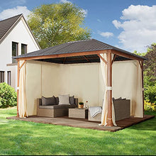 TOOLPORT 10x13 ft Hardtop Gazebo, Steel Roof, Champagne