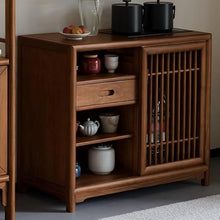 GKOKG Coffee Tables Chinese Style Tea Cabinet Wooden Sofa Side Table