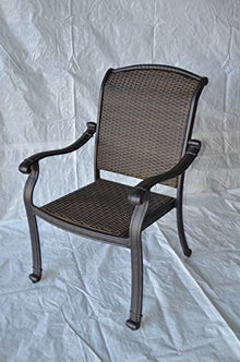 Santa Clara Outdoor Patio 7 pcs Dining Set Dark Bronze Cast Aluminum (Set with 6 Regular Chairs)