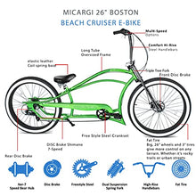 MICARGI Boston GT7 Fat Tire Beach Cruiser Bike 7-Speed Dual Suspension Green