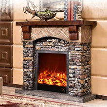 CFGH6FDF Faux Stone Fireplace with Mantel Freestanding Rustic Indoor