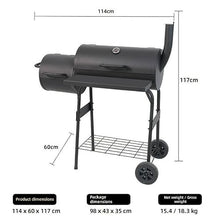 YEWASTI Charcoal BBQ Smoker Grill Set, Large Outdoor Chimney Smoker for Backyard Cooking, Patio Parties, and Camping
