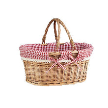 Storage Basket,Picnic Bags Oval Woven with Handles Candy for Outdoor Picnics and Camping Travel