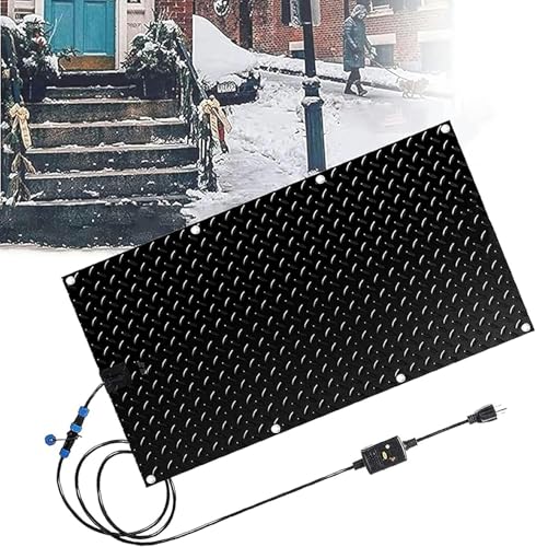 WRTYHGVGT Heated Snow Melting Mats for Stairs - Snow Melting Mats for Winter Snow Removal - Heated Outdoor Mats - No-Slip Stair Heating Mats (10" x 30"),4 Pack