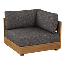 Santorini Outdoor Grey Olefin Fabric & Natural Teak Sectional Sofa