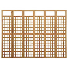 fsahslih 6-Panel Room Divider and Trellis for Climbing Plants, Solid Fir Wood Privacy Screen, 95.5" x 70.9" Folding Decorative Trellis for Indoor Patio and Garden Living Spaces