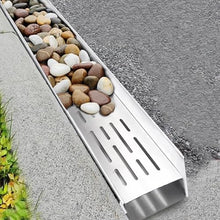 WQPMRMG Stainless Steel Drainage Channel for Garden, Driveway, Bathroom, Patio, Shower - Durable Water Drainage System for Efficient Rainwater Management