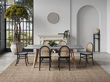 Manhattan Comfort Paragon Rattan Wicker Cane Side Outdoor Dining Chair Set of 4 with Grey Cushions