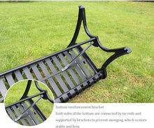 ERoomQ Outdoor GThe Bench,Outdoor Patio GThe Bench Porch Chair, Metal Bench with Backrest and Armrests, Cast Aluminum Frame Park Bench Leisure Double Seat