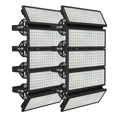 Lukciwee 1000W LED Stadium Lights Outdoor, 2Pack 500W Arena Flood Light